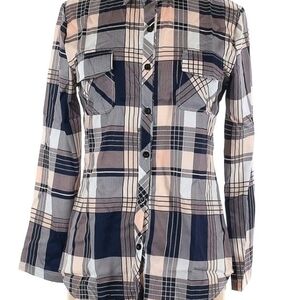 Plaid Button-Up Unbranded Long Sleeve Shirt Women's Size Large